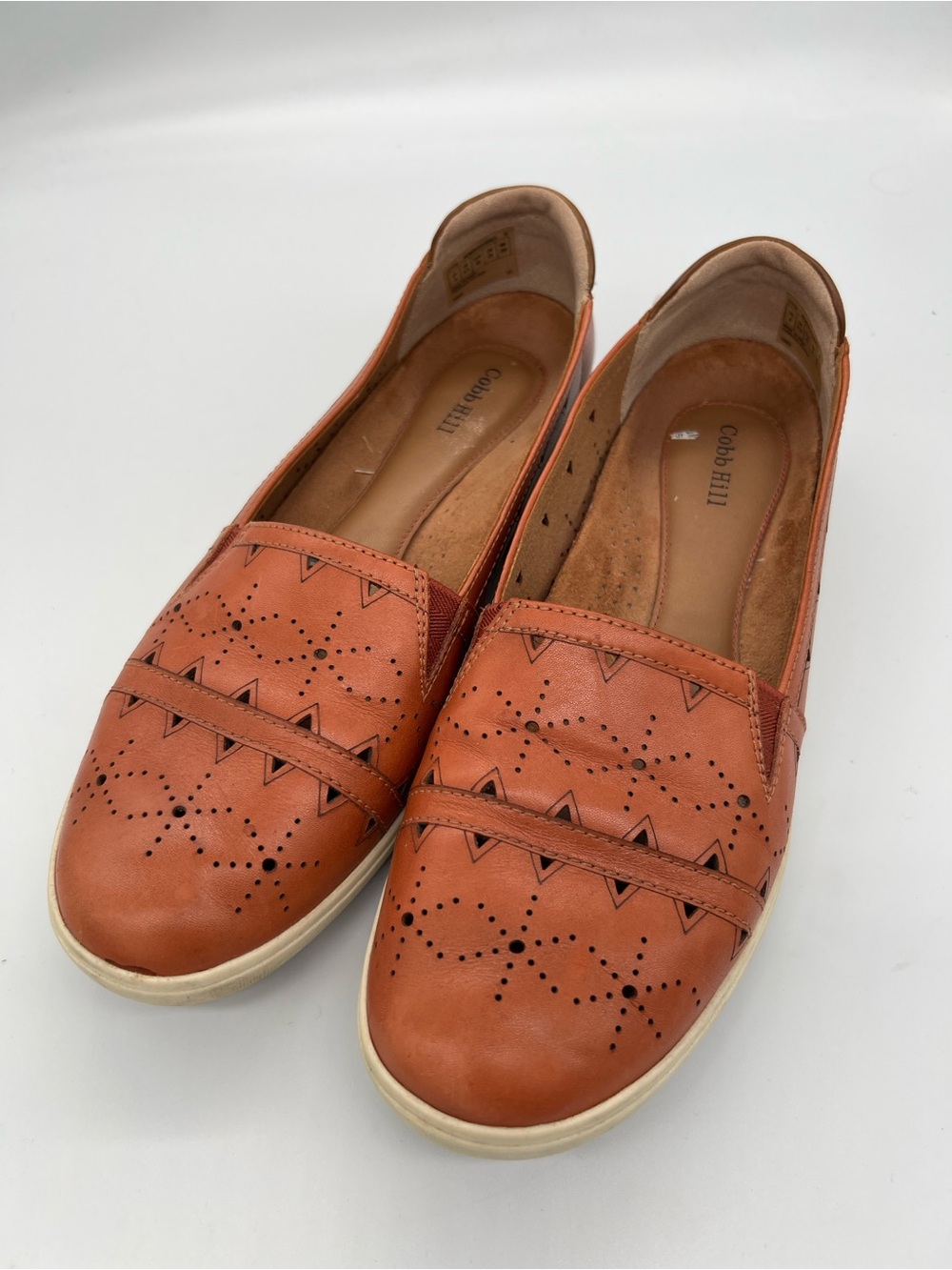 Cobb Hill Women's Cognac Perforated Slip-On Loafers